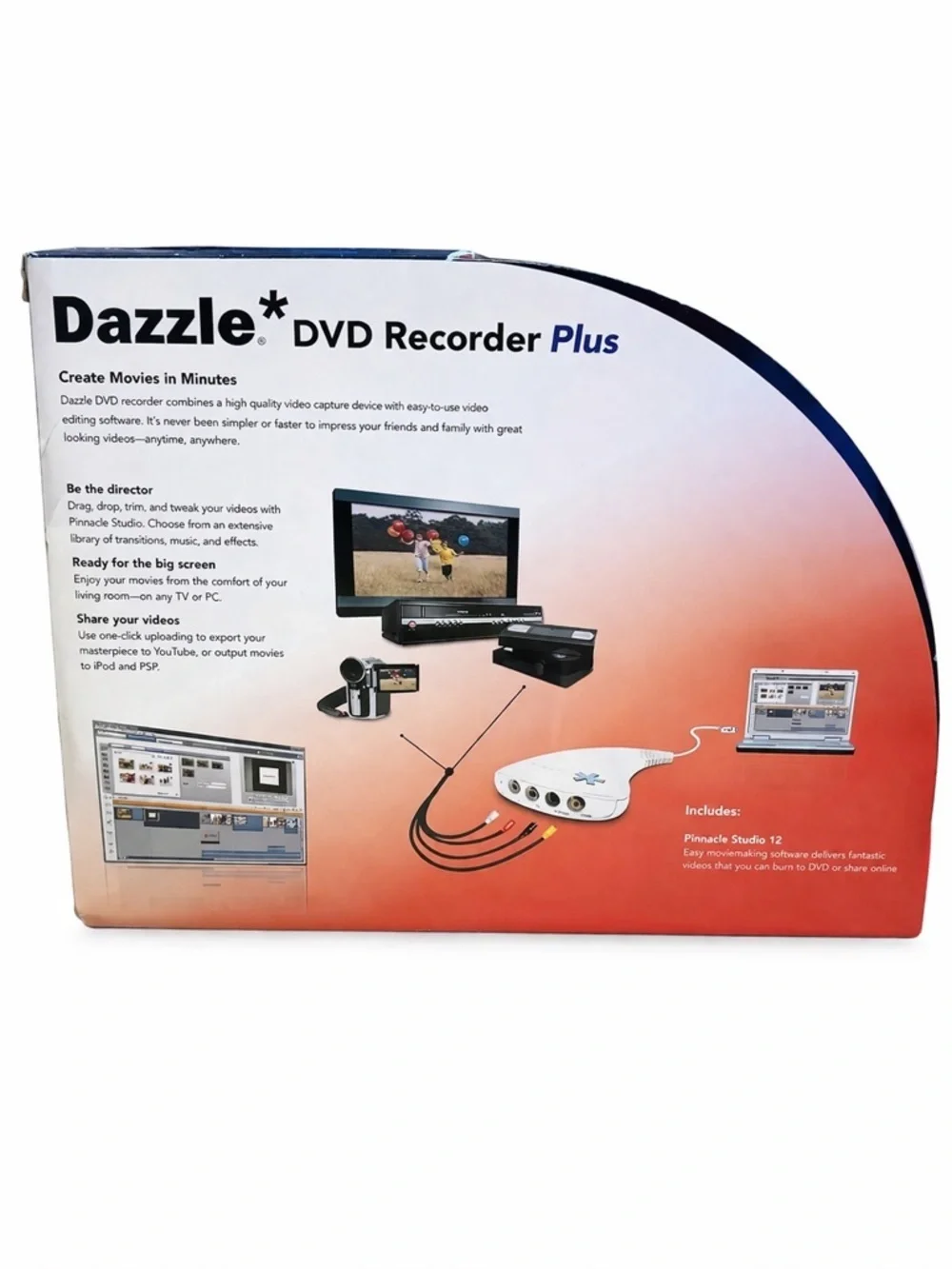 Pinnacle Dazzle DVD Recorder Plus USB Video Capture Device NEW in Box